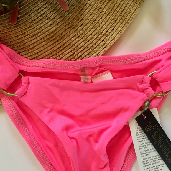 Vitamin A Cheeky bikini bottoms,sz xs, hot pink - Picture 3 of 6